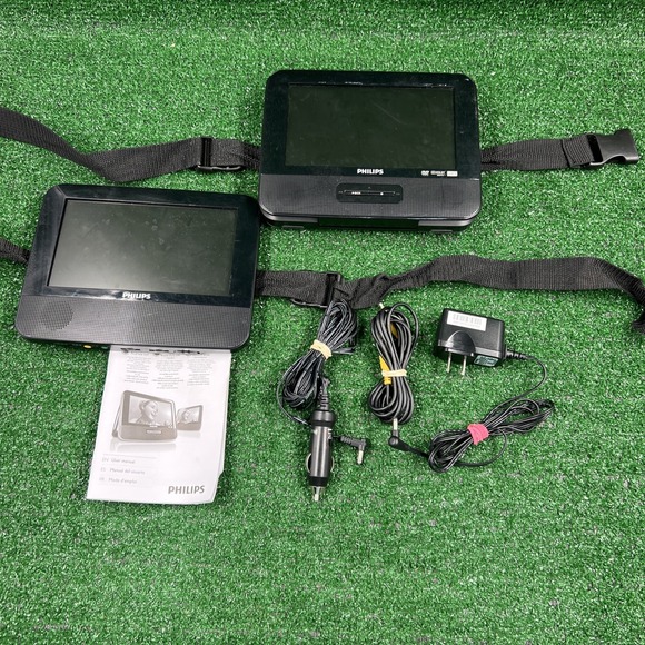Philips PD7012/37 Dual Display Portable 7" LCD Car DVD Player 2 Screens‎ - Picture 1 of 9